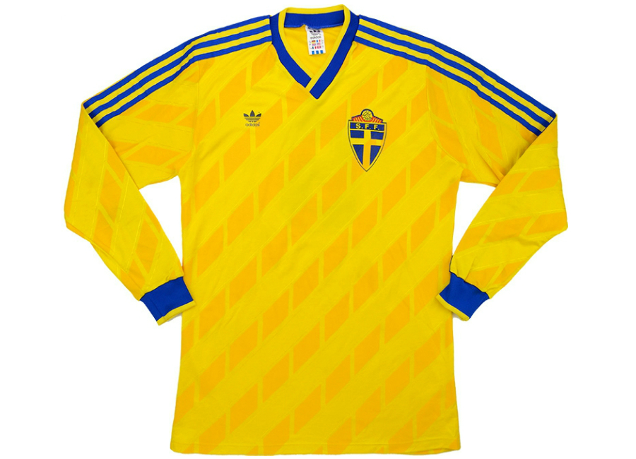 Adidas 1988 Sweden Match Worn Home Shirt - Vintage Football Shirts ...
