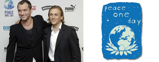 Jude Law was one of the many supporters at the Peace One Day event, with founder Jeremy Gilley