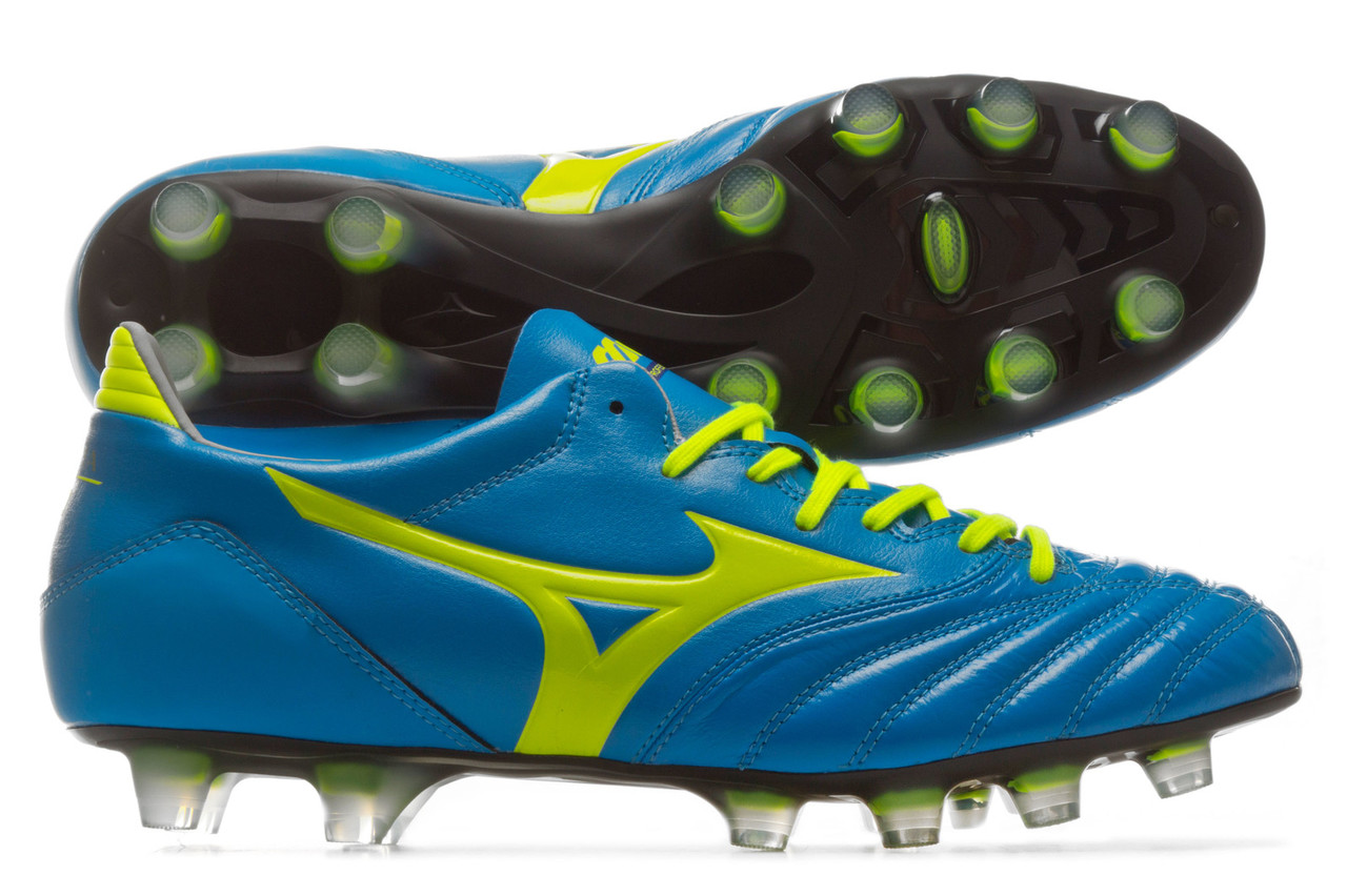 Mizuno Morelia Neo K Leather MD FG Football Boots Diva Blue / Safety