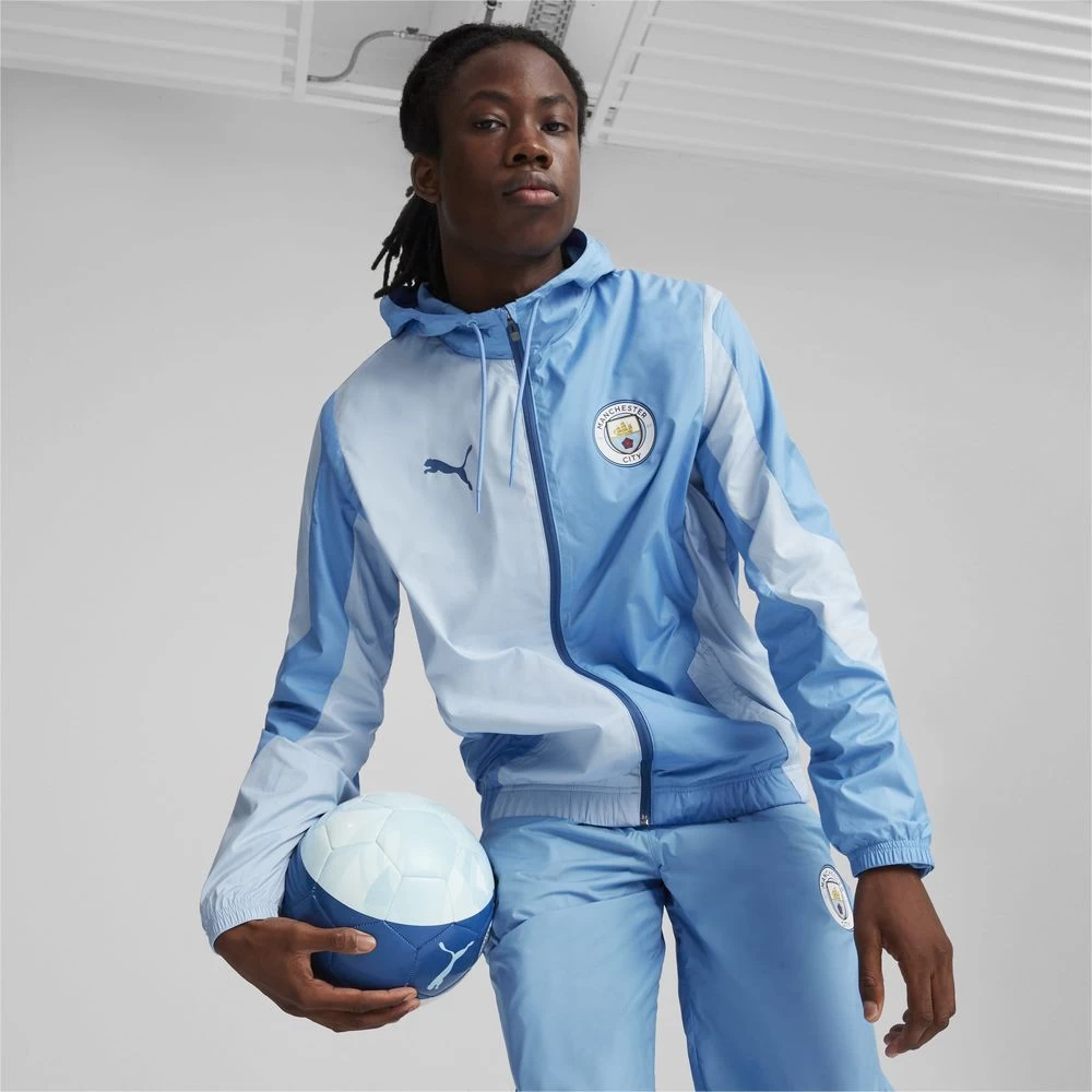 Manchester City Pre-match Jacket - Regal Blue / Silver Sky
