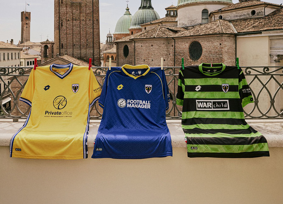 AFC Wimbledon 25/26 Lotto Home, Away and Third Kits