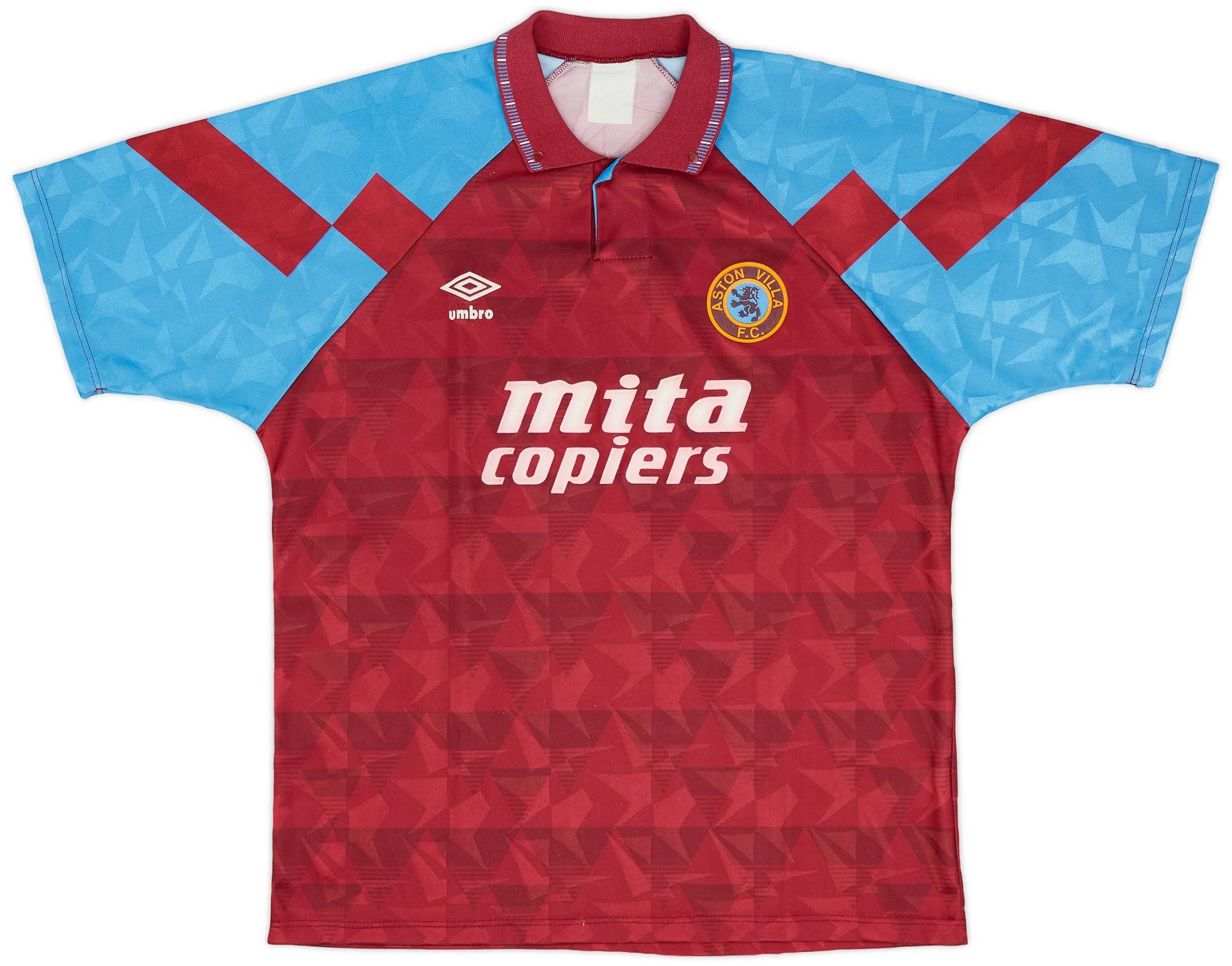 ウェア 90s umbro Aston Villa uniform shirt y2k ASTON VILLA 1990 1992 HOME FOOTBALL SHIRT SOCCER JERSEY