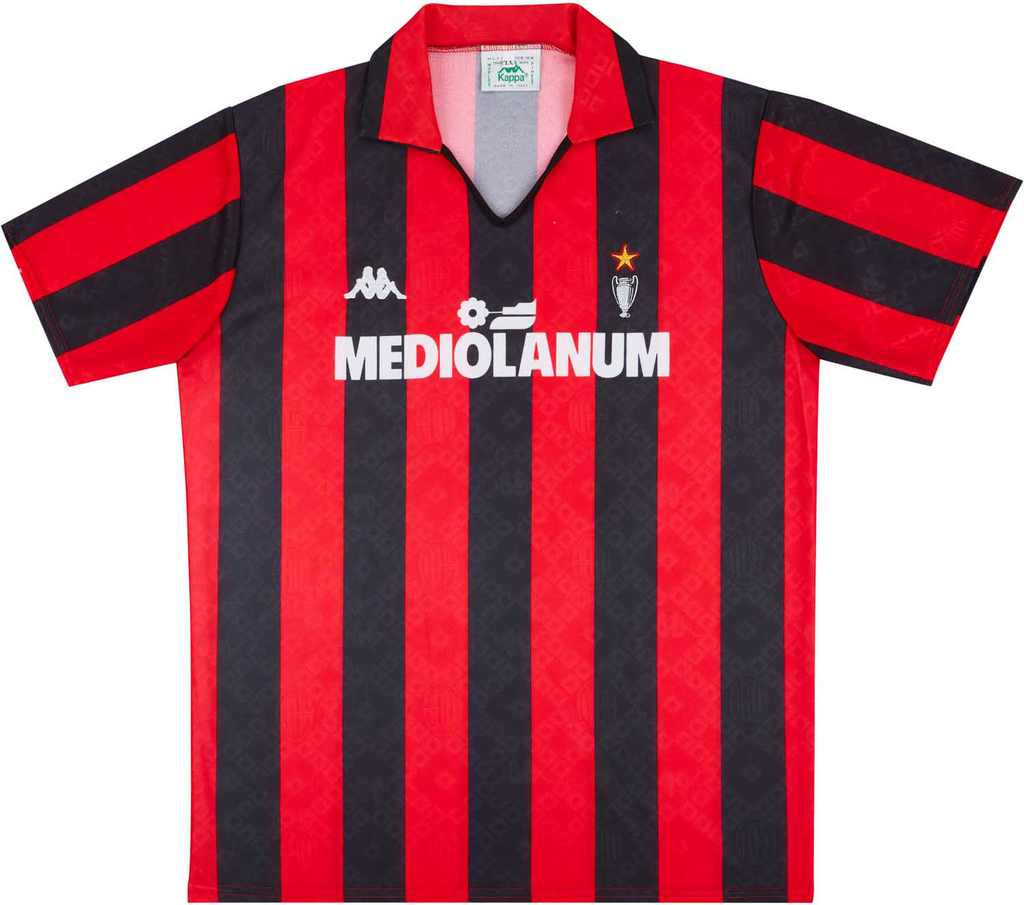 AC Milan 1989 90 Home Shirt Classic Kappa Design From Milan s Golden Era AC Milan 1989 90 Home Shirt Classic Kappa Design From Milan s Golden Era