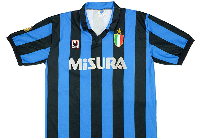 Uhlsport 1989-90 Inter Milan Match Issue Home Shirt | Vintage Football