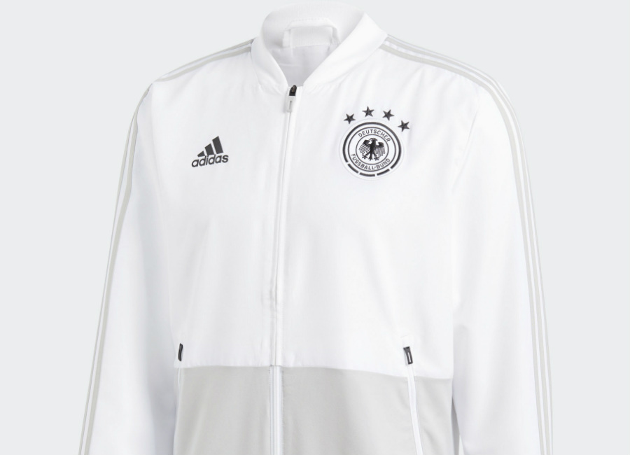 Germany 2018 World Cup Adidas Presentation Jacket - White / Grey Two