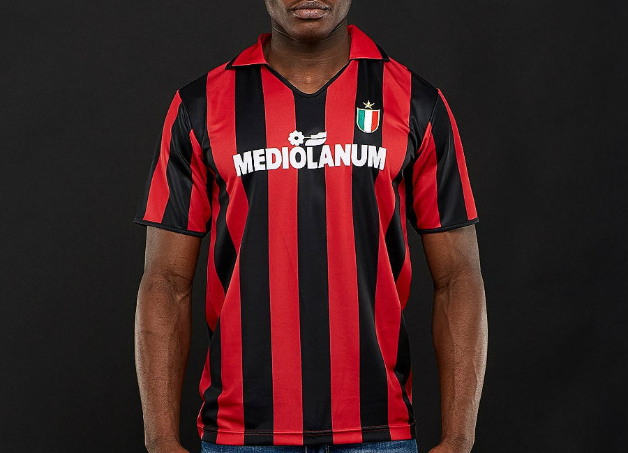 AC Milan 1988 Home Score Draw Retro Shirt - Red / black