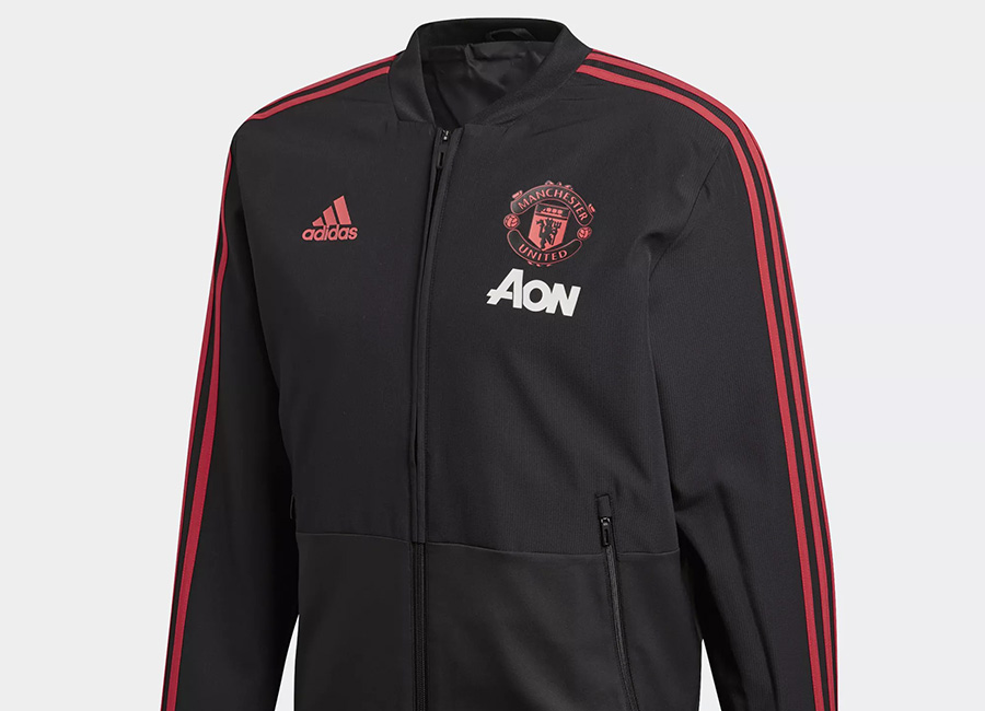 Adidas Manchester United 18/19 Presentation Jacket - Black / Blaze Red / Core Pink