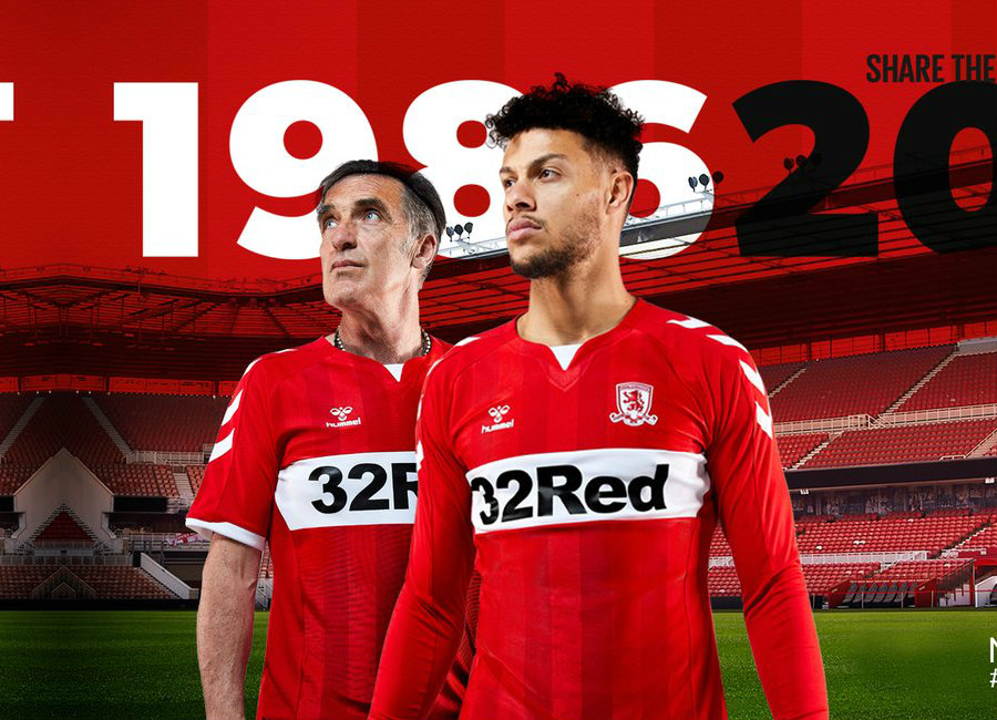Middlesbrough FC Football Shirt Home Fussball Trikot 2019 Boro Hummel LS Medium 