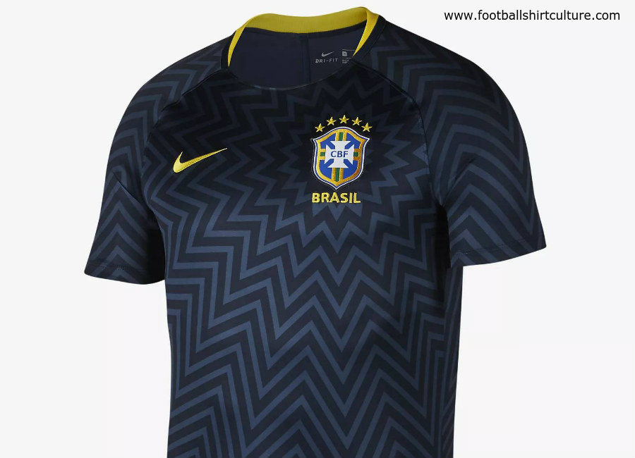 Nike 2018 Brasil CBF Dri-Fit Squad Football Top - Armoury Navy / Armoury Navy / Midwest Gold