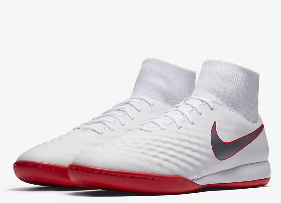 Nike MagistaX Obra II Academy DF IC Just Do It Pack - White / Light Crimson / Metallic Cool Grey / Metallic Cool Grey