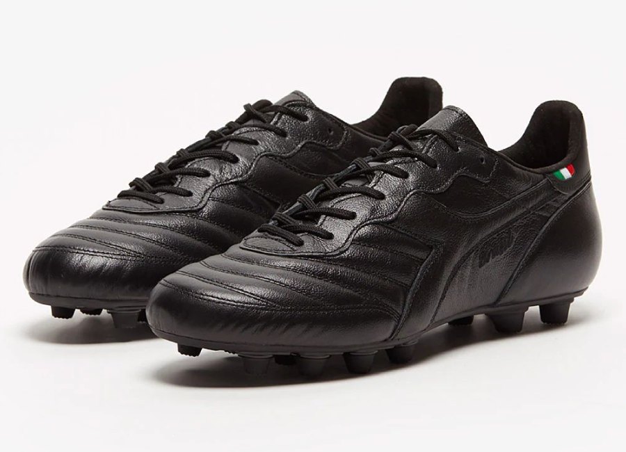 Diadora Brasil Made In Italy K-Leather Pro FG - Blackout #footballboots #Diadorafootball