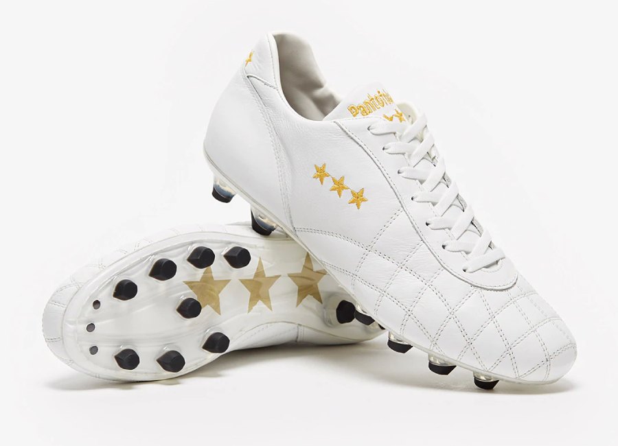 Pantofola Del Duca Vitello FG - White / Gold #footballboots #PantofoladOro