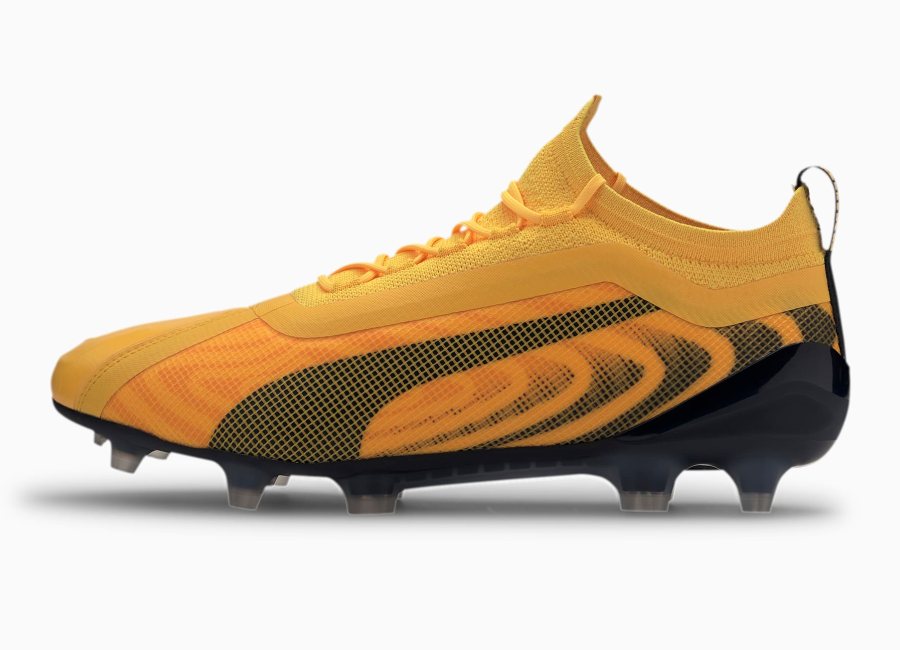 Puma ONE 20.1 FG/AG Spark - Yellow / Puma Black / Orange #footballboots #pumafootball