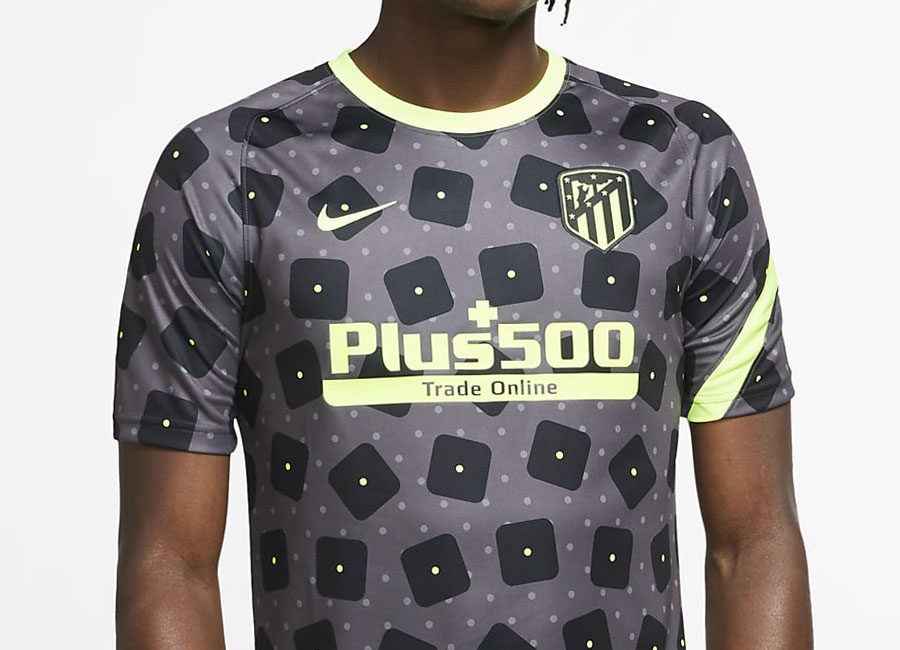 Atlético de Madrid Pre-Match Football Top - Black / Black / Volt / Volt #AtléticodeMadrid #Atléti #AtléticoMadrid #nikefootball