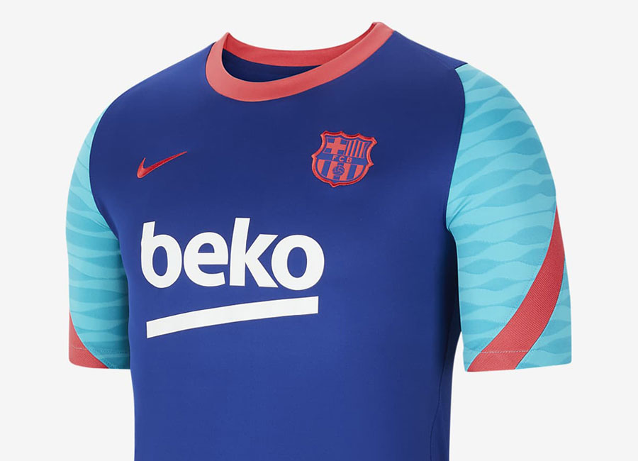 Barcelona Strike Football Top - Deep Royal Blue / Oracle Aqua / Light Fusion Red #barca #fcbarcelona #nikefootball