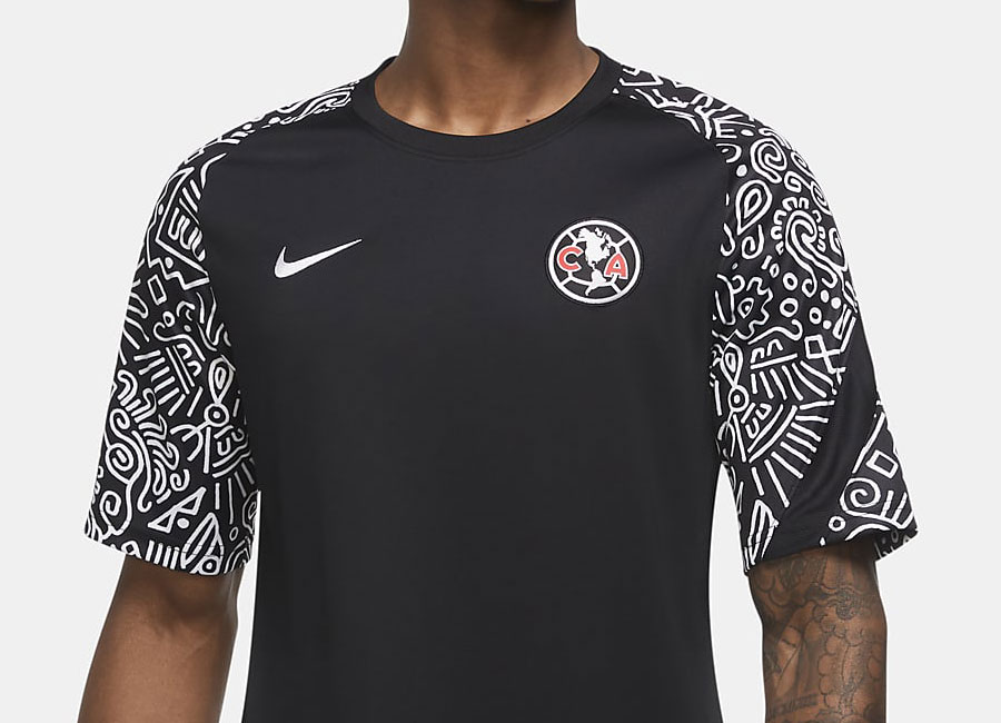 Club América Pre-Match Nike Football Top - Black / Black / White #ClubAmérica #nikefootball #104mérica #somosamérica