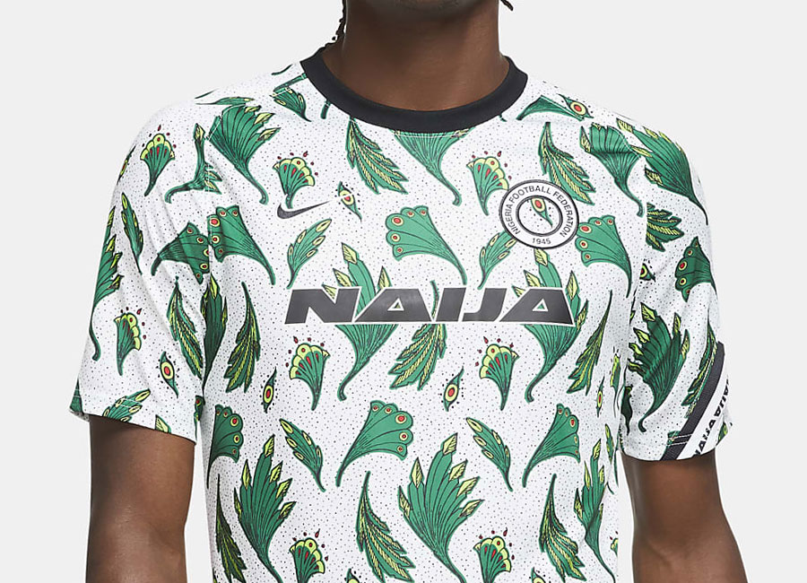 Nigeria Pre-Match Football Top - White / Pine Green / Black #naija #Nigeria #nikefootball