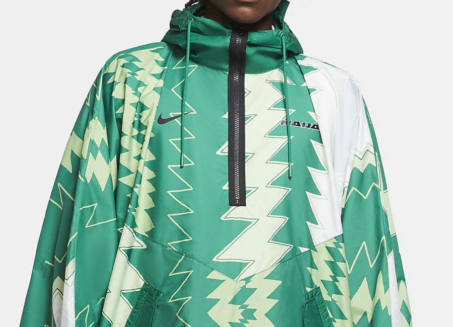Nike Nigeria 20/21 NSW Windrunner Woven Poncho - Pine Green / Sub Lime / Pure Platinum / Black naija #Nigeria #nikefootball