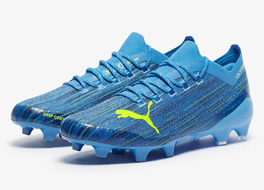 Puma Ultra 1.2 FG/AG Speed of Light - Energy Blue / Yellow Alert #pumafootball #footballboots