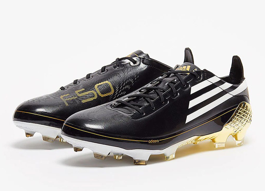Adidas F50 Ghosted Adizero Legends - Core Black / White / Gold Metallic #adidasfootball #footballboots