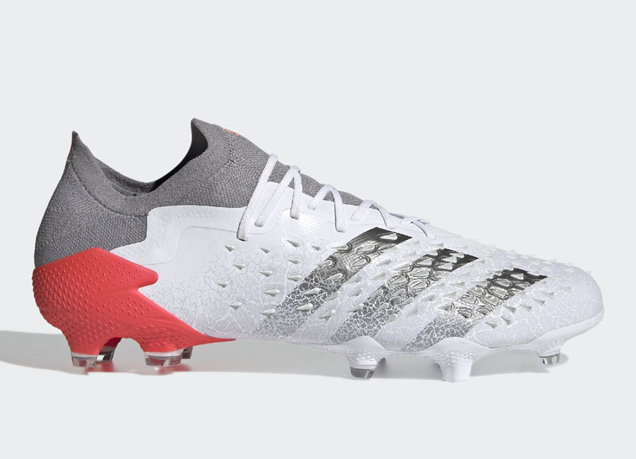 Adidas Predator Freak.1 FG WhiteSpark - Cloud White / Iron Metallic / Solar Red #footballboots #adidasfootball