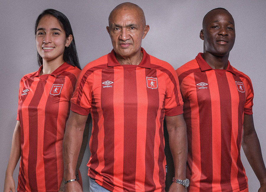 América de Cali 2022 Umbro Home Kit #HerenciaEscarlata #umbro #AmericaDeCali #LaCeleste