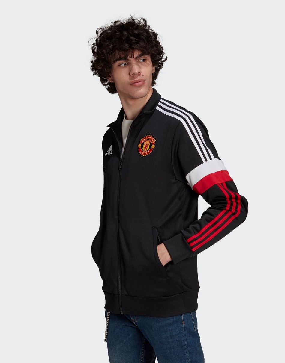 Manchester United 21/22 FC 3-Stripes Track Top - Black / White / Real Red