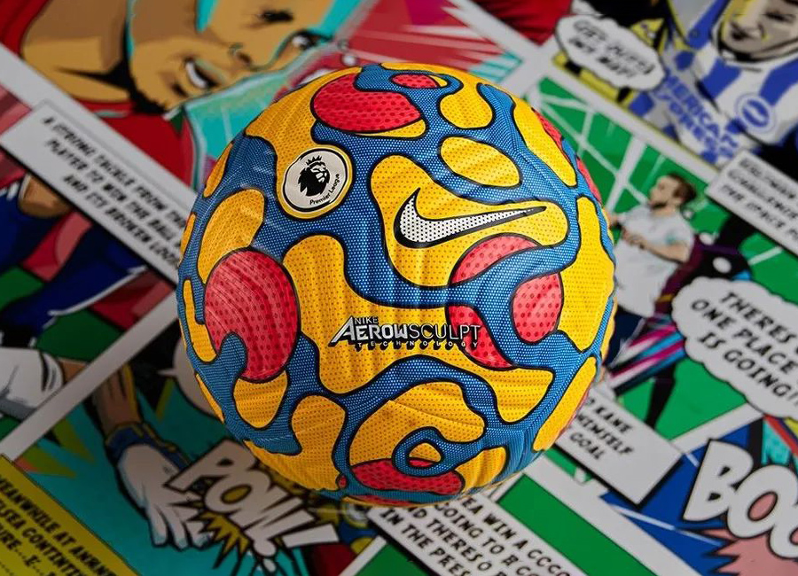 Nike 21/22 Premier League Flight - Sport Yellow / Blue / Laser Crimson / White