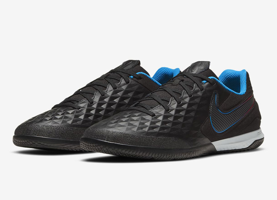 Nike React Tiempo Legend 8 Pro IC Black x Prism - Black / Siren Red / Light Photo Blue #futsal #nikefootball