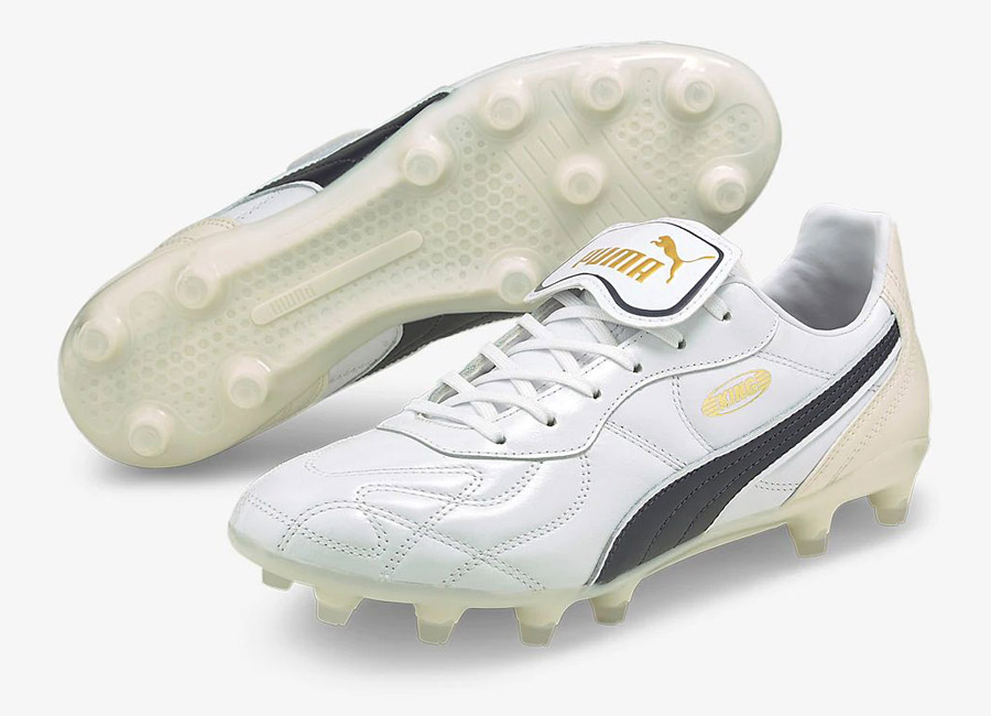 Puma King Top Dassler Legacy FG - Puma White / New Navy / Eggnog #footballboots #pumafootball