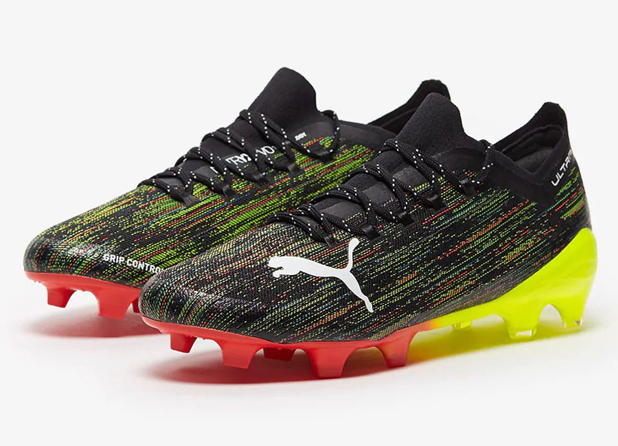 Puma Ultra 1.2 FG/AG Game On - Black / White / Yellow #footballboots #pumafootball