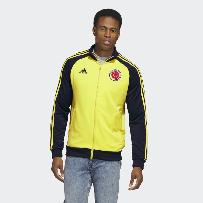Colombia 2022 3-Stripes Track Top - Bright Yellow / Collegiate Navy