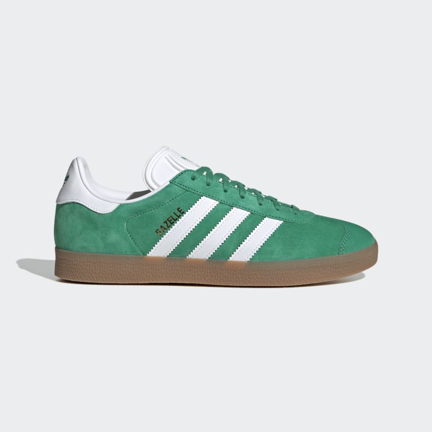 Adidas Gazelle Shoes - Court Green / Cloud White / Gum