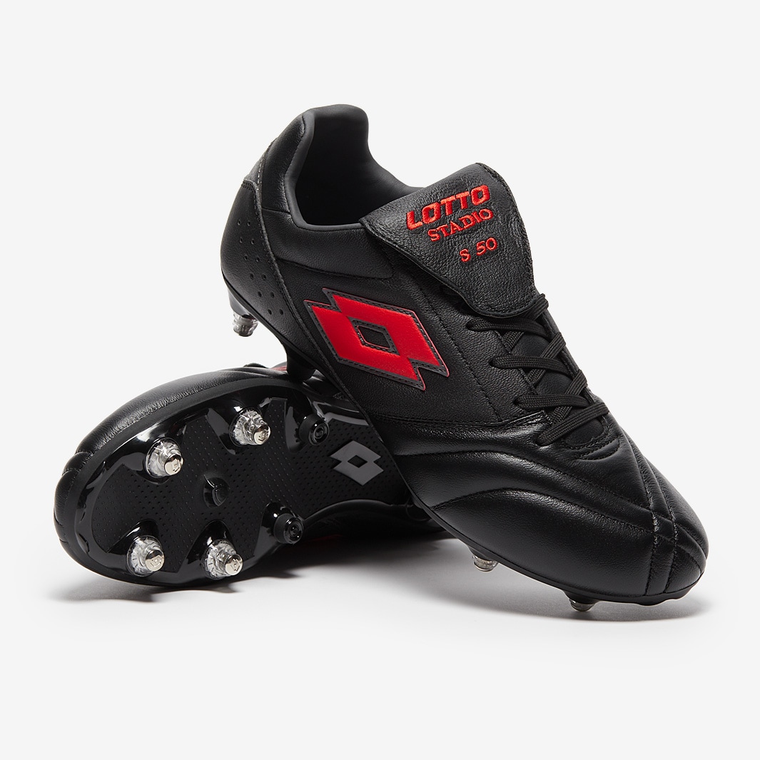 Lotto Stadio 200 III SGX 50th Anniversary - All Black / Flame Red
