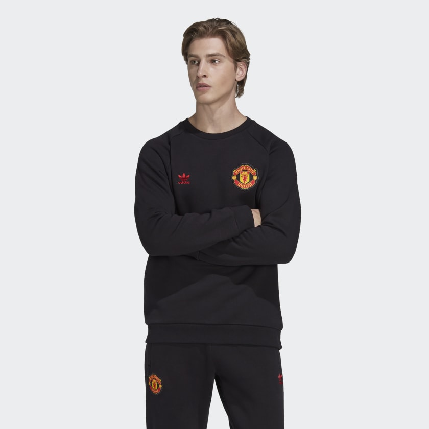 Manchester United Essentials Trefoil Sweatshirt - Black