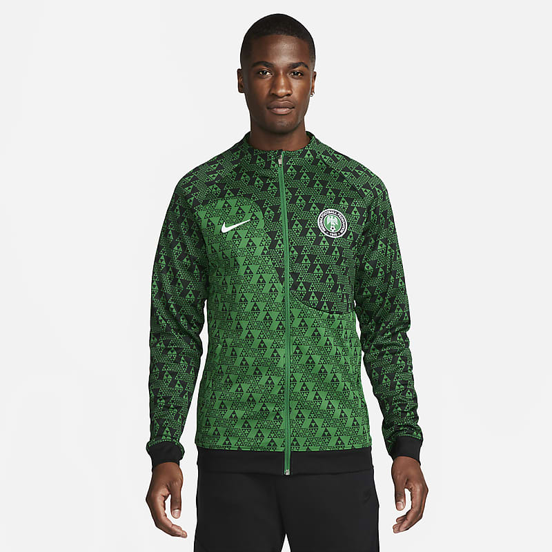 Nigeria Academy Pro Knit Football Jacket - Pine Green / Black / White