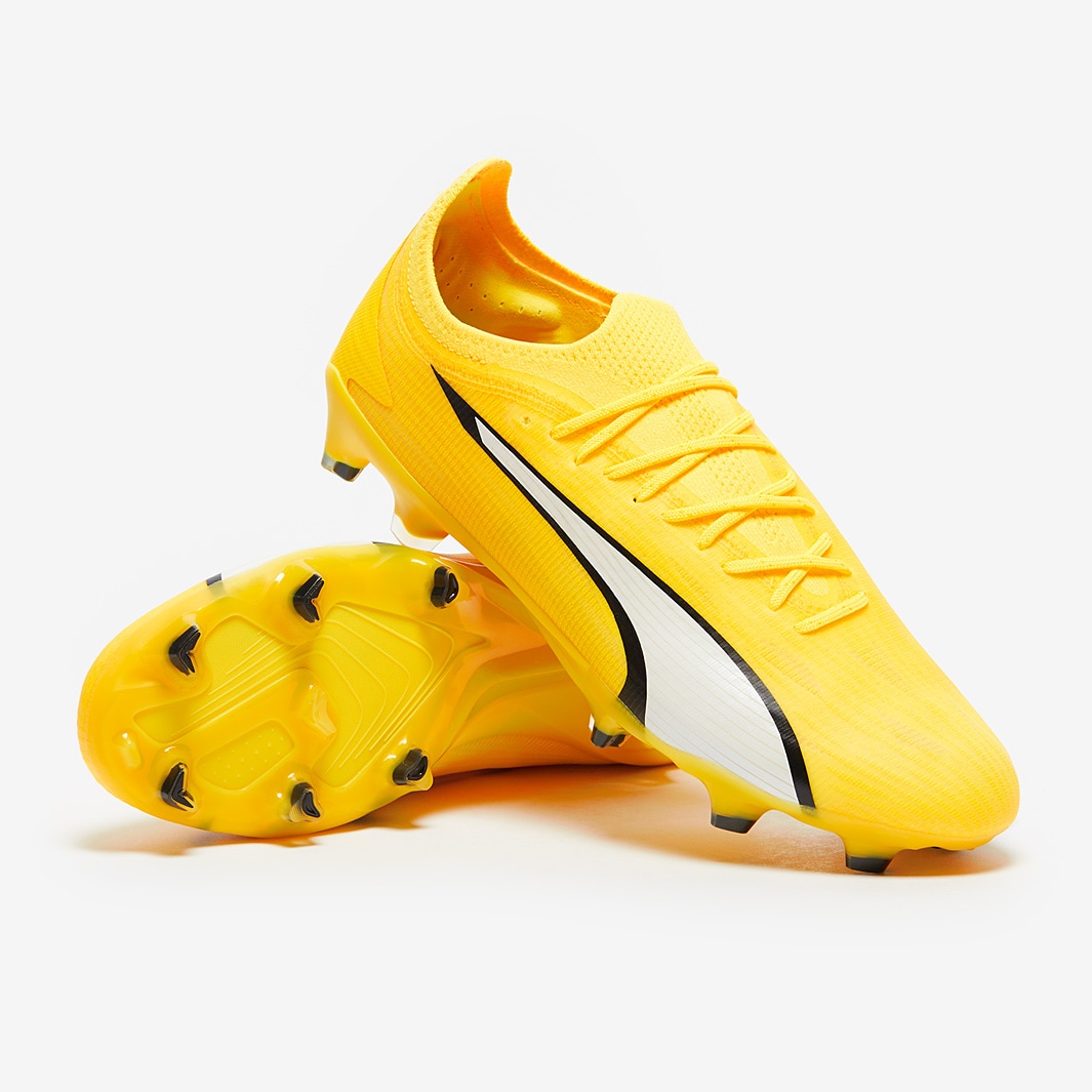 Puma Ultra Ultimate FG/AG Voltage - Yellow Blaze / Puma White / Puma Black  - Football Shirt Culture - Latest Football Kit News and More