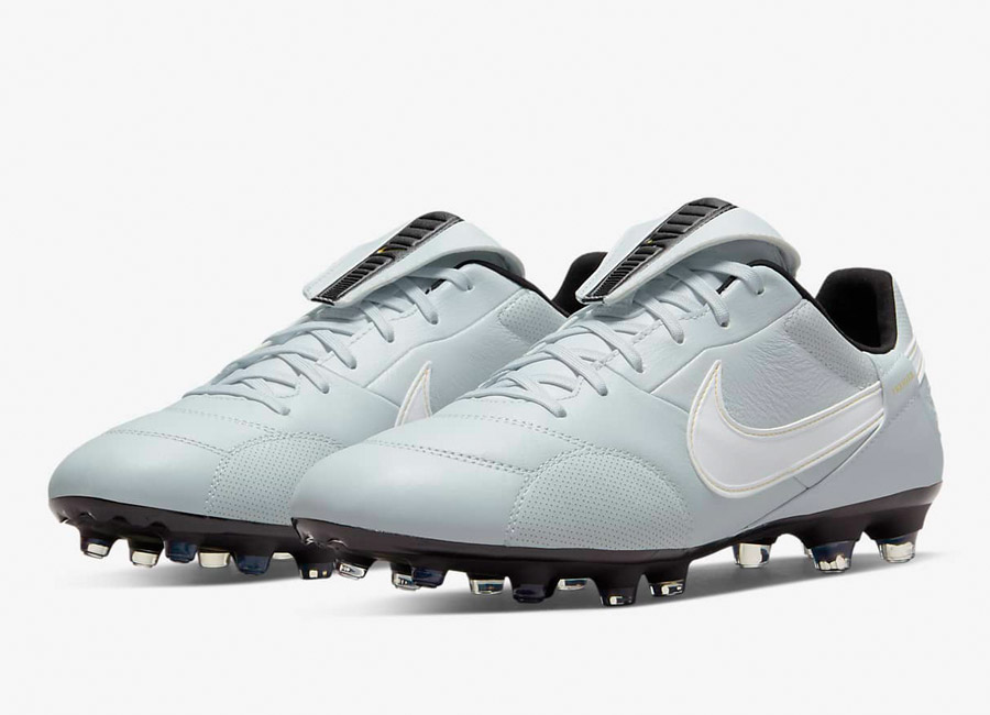 The Nike Premier 3 FG - Pure Platinum / Black / Metallic Vivid Gold / White #footballboots #football #nike #nikefootball
