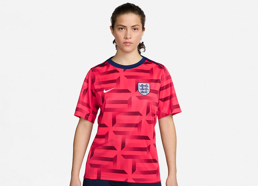 England 2024 Nike Pre-Match Shirt - Siren Red / Blue Void / White
