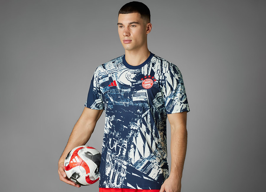 FC Bayern 2023-24 Adidas Pre-Match Jersey - Off White / Night Indigo