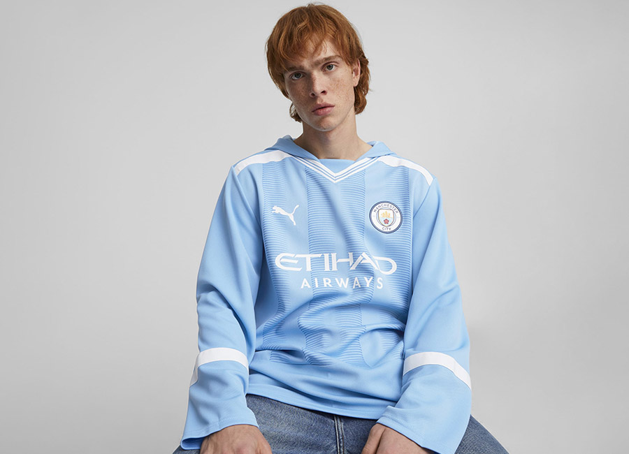 Manchester City 23/24 Puma Home Oversized Winter Football Jersey
