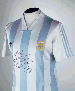 A BLUE AND WHITE ARGENTINA SHORT-SLEEVED SHIRT 