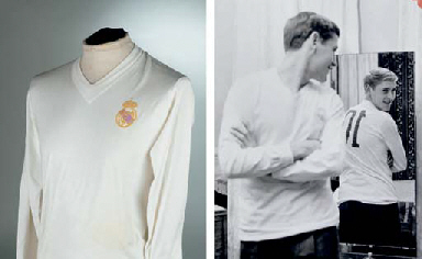 A WHITE REAL MADRID SHIRT 