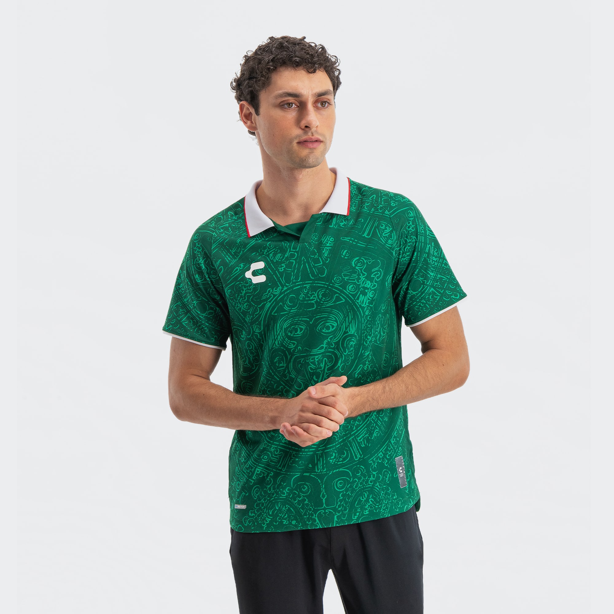 Charly 2024 Mexico Aztec Heritage Jersey Green Football Shirt