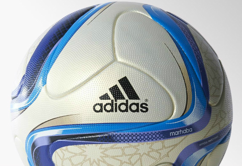 Adidas Marhaba ACN Official Match Ball - Champagne -R / Black / Solar Blue2 / Night Flash