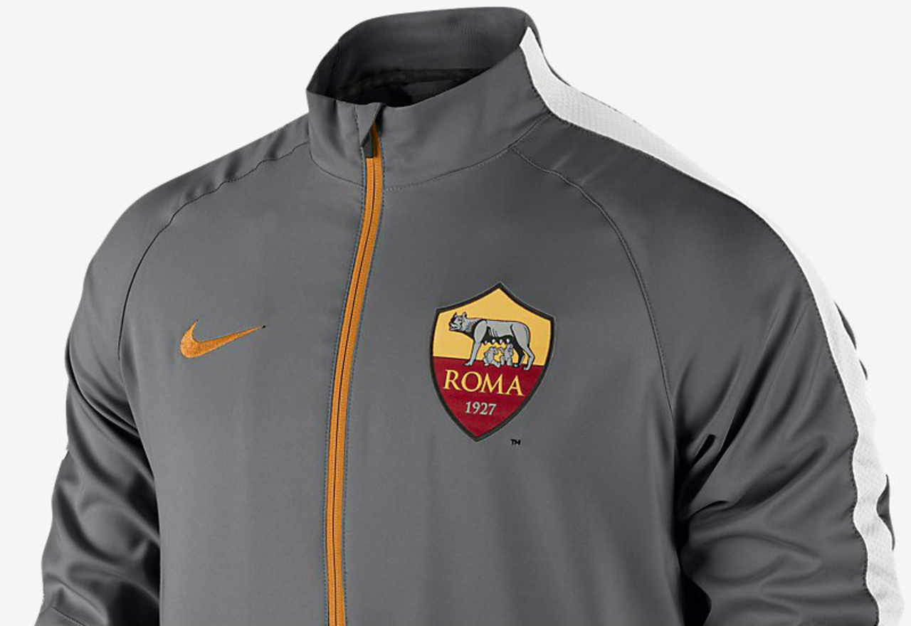 Nike AS Roma Squad Sideline Woven Football Warm-up - Iron Ore / Iron Ore / White / Kumquat