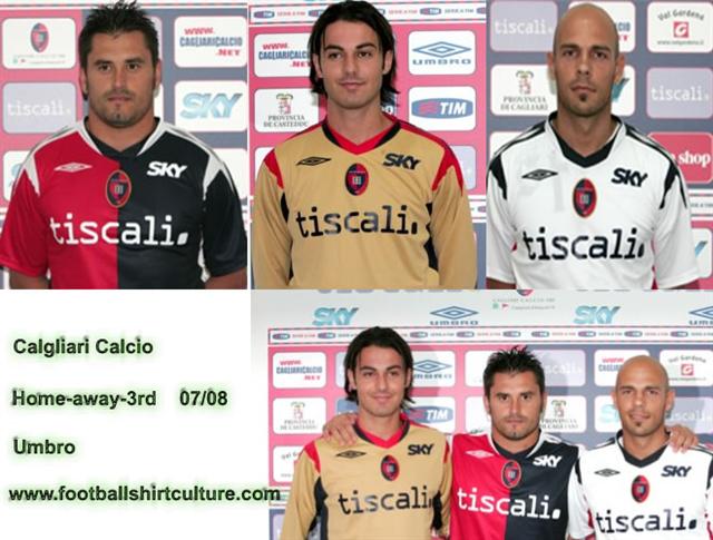 Calgliari Calcio new 07/08 umbro football kits
