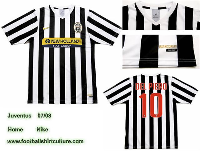 Juventus 07 08 home away nike shirts b