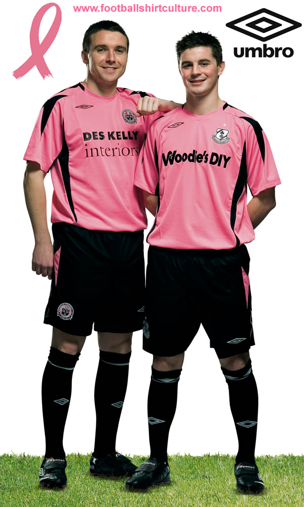 shamrock rovers bohemians 08 09 pink kits 3