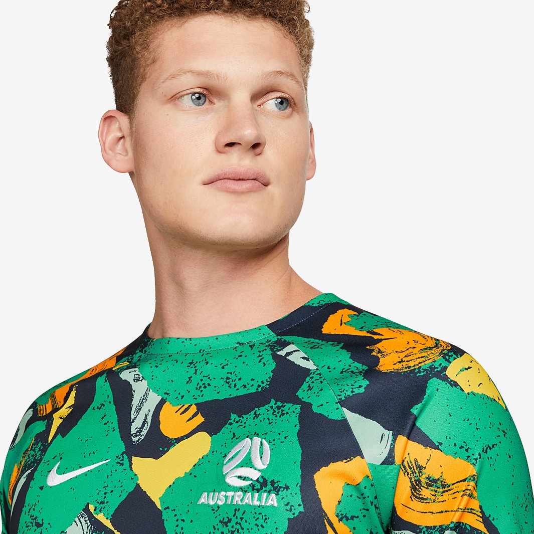 Australia 2022 Nike Pre-Match Football Top - Football Shirt Culture ...